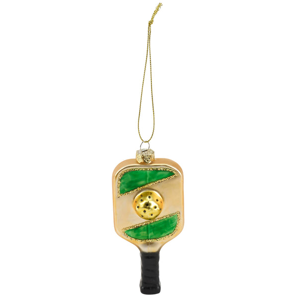 Pickleball Paddle Glass Ornament