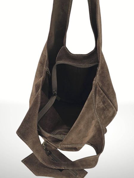 Giannina 221024 Suede Leather Shoulder Bag: Leather
