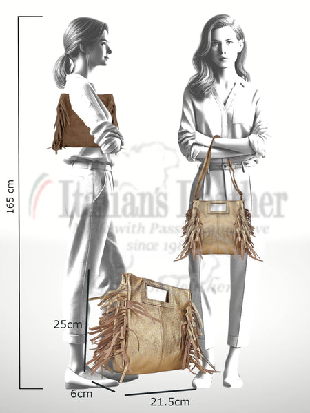 Venas ²¹ suede leather handbag: Leather