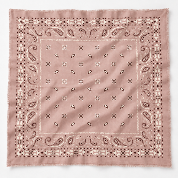 Brushed Bandana Oversized Square Scarf: Dusty Rose