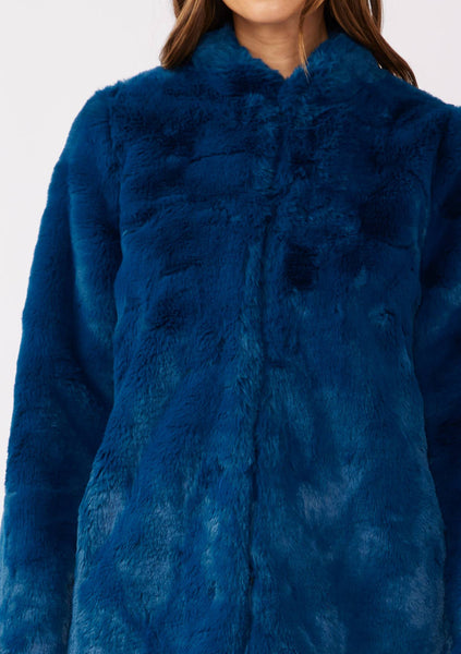 Retro Super Soft Faux Fur Coat: Vintage Pine / M