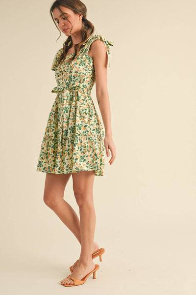 Tiered Mini Dress: Yellow