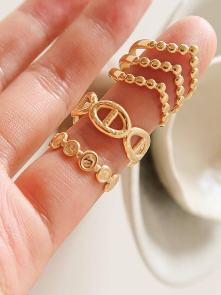 Trilayered Adjustable Ring: Gold