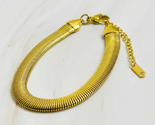 Snake Wheat Herringbone. Softest Steel bracelet: Silver