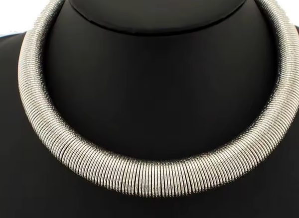 Omega Tobogas Cobra MEGA- Collar necklace- Stainless Steel : Silver