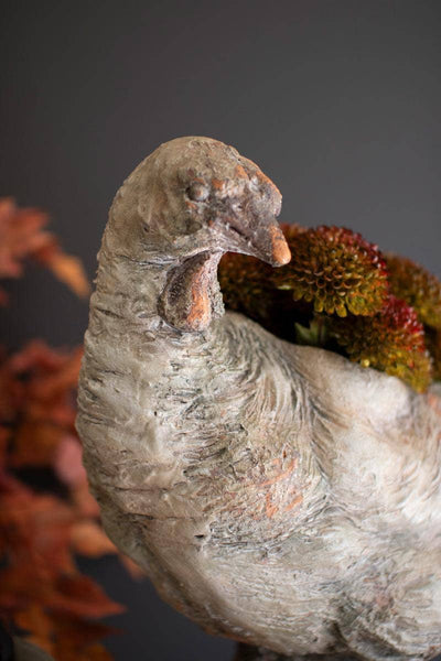 FAUX CONCRETE TURKEY PLANTER: Multi / Faux Concrete / 15" x 9" x 18.5"t