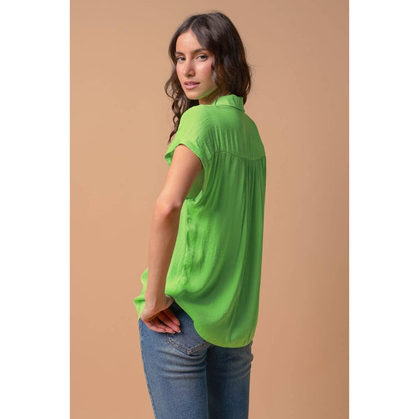 Short Sleeve Blouse: Wine / S