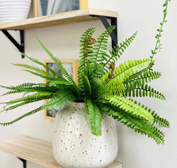 Realistic & Ultra-Soft Touch-21 Leaves-Artificial Fern Bush: Style C