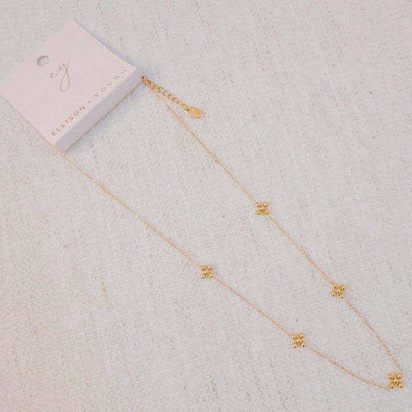 Dot Dot Golden Cross Necklace