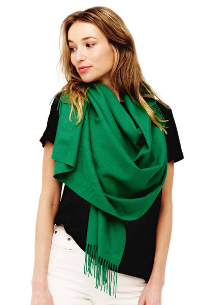 Soft Cashmere Solid Color Fringes Scarf: Heather Taupe
