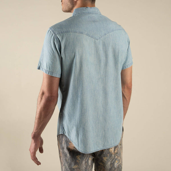 The Wyatt Pearl Snap Short Sleeve Solid Shirt: Antique White / XX-Large