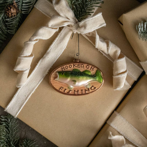 Ornament - Hooked on Fishing Glass