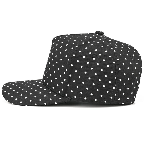 C.C Polka Dot Pattern All Over Trucker Hat: Brown/White