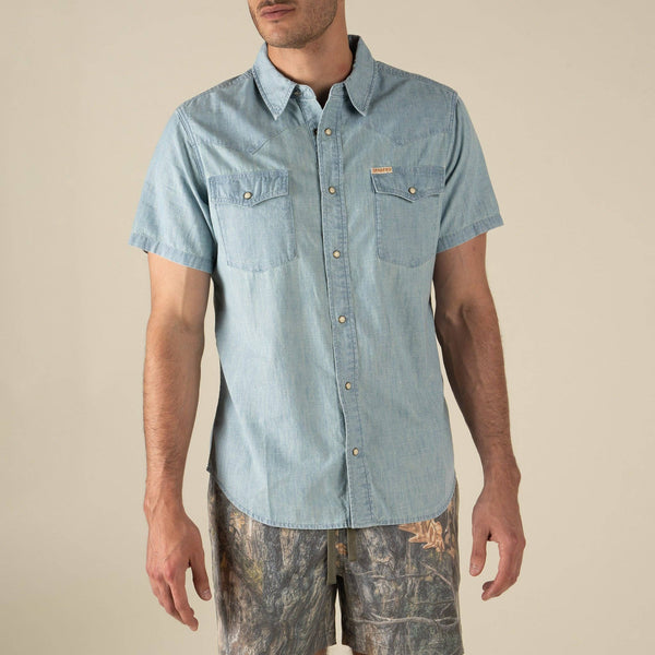 The Wyatt Pearl Snap Short Sleeve Solid Shirt: Antique White / XX-Large
