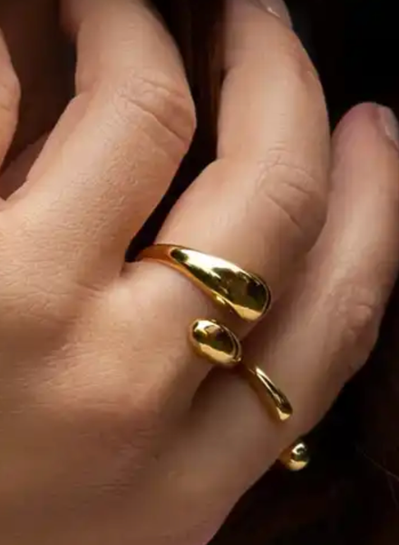 Modern Crossover Ring- Dome Band- Stainless Steel Ring: Silver