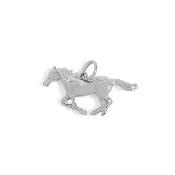 18K Gold PVD Stainless Steel Western Horse Charm: Gold