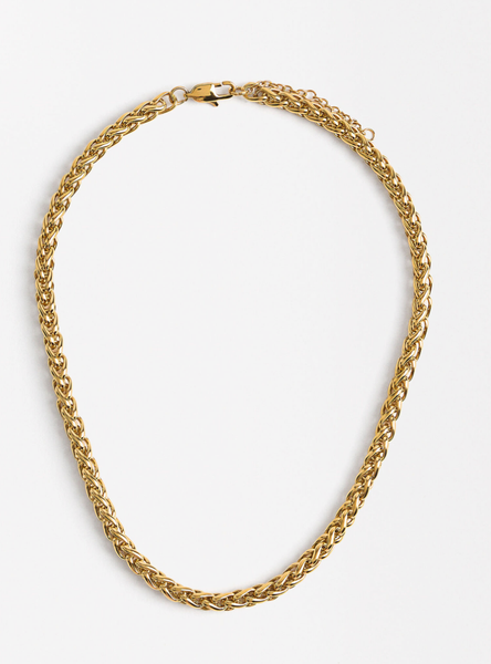 Rope Spiga Necklace Waterproof Stainless Steel - 14K Gold
