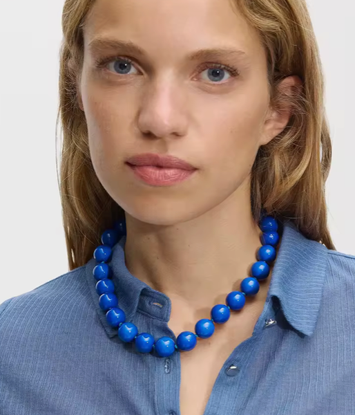 Été Hand Knotted Beaded Necklace  PVD Beads: Poppy / Lobster claw with extender