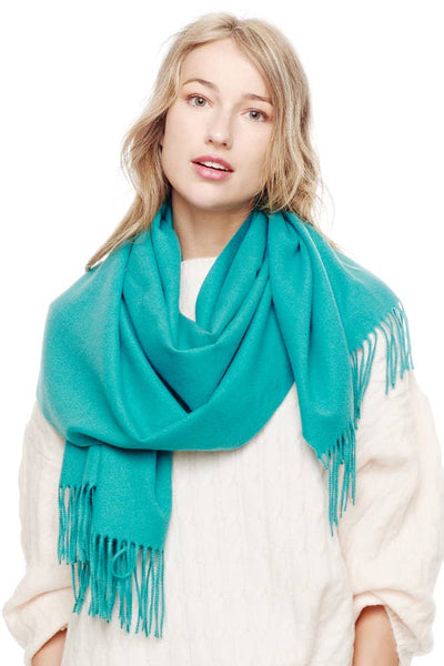 Soft Cashmere Solid Color Fringes Scarf: Red