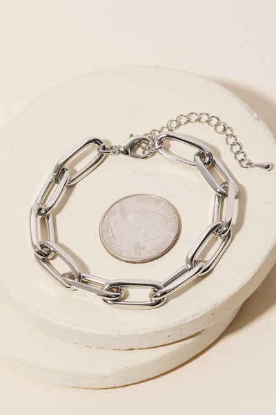 Cable Link Chain Bracelet - Silver