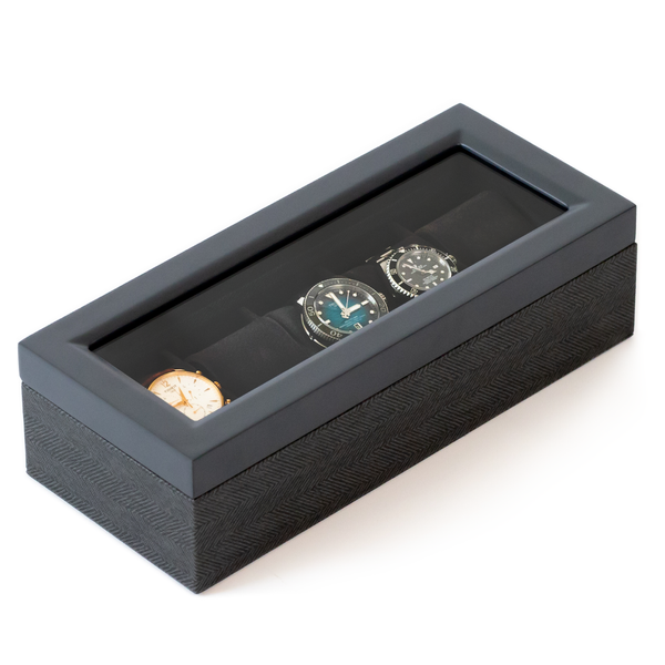Herringbone Watch Box - 5 Slot