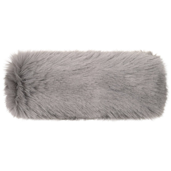 C.C Solid Color Long Faux Fur Headwrap: Beige