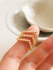 Trilayered Adjustable Ring: Gold