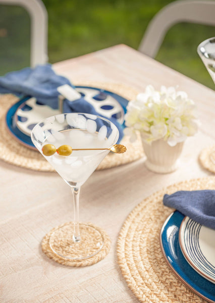 Cheena Martini Glass: White