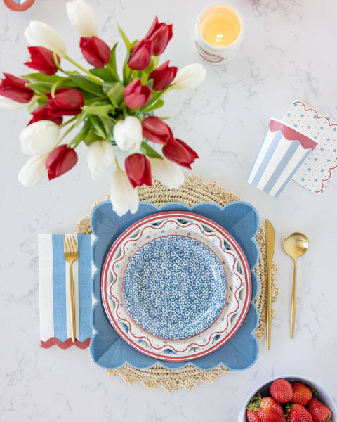 Blue Large Scallop 11" Paper Plate