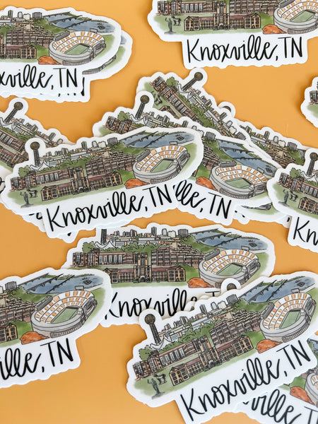 Knoxville, Tennessee Skyline Sticker - Large 2X5in