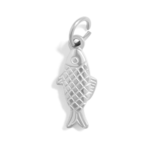 18K Gold PVD Stainless Steel Fish Charm: Gold