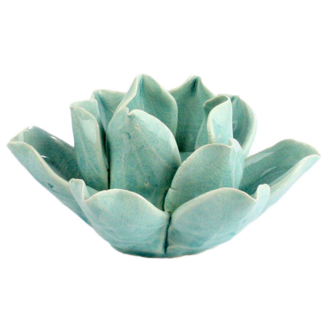 Lotus Tea Light Holder - Teal