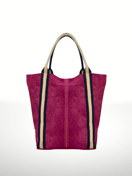 Melody Suede Leather Tote Bag 221890: Dark red