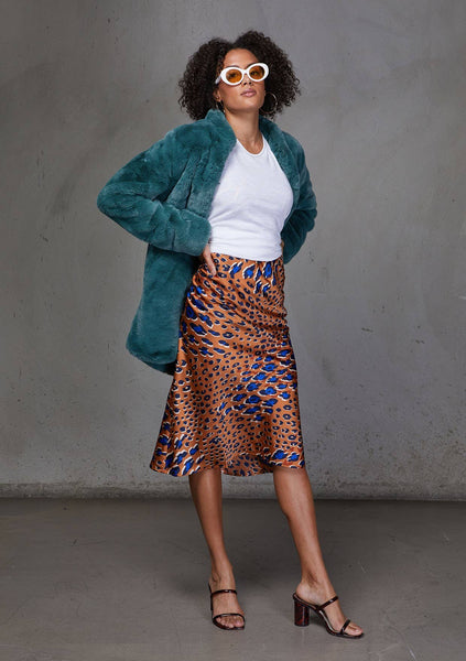 Retro Super Soft Faux Fur Coat: Vintage Pine / M