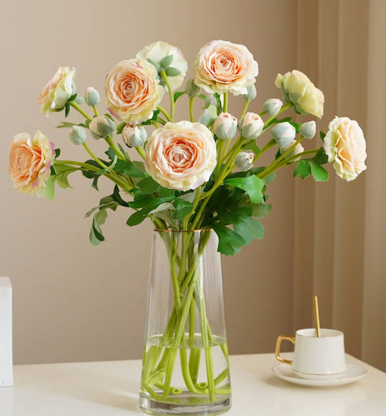 18"-Ultra Realistic Artificial Real Touch Ranunculus: Begonia Pink