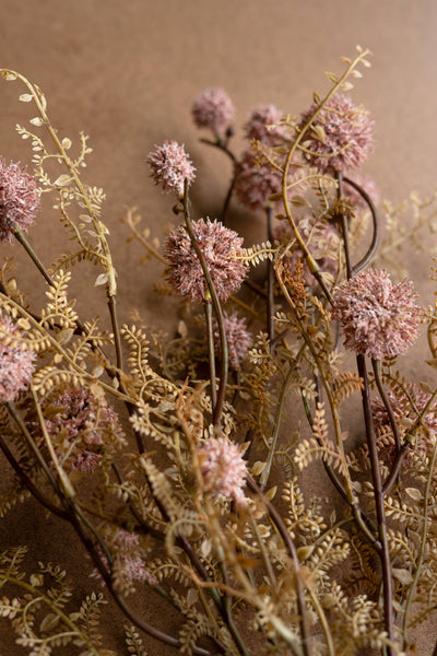ARTIFICIAL PINK MELALEUCA SPRAY: Pink / Plastic/Wire / 22"t