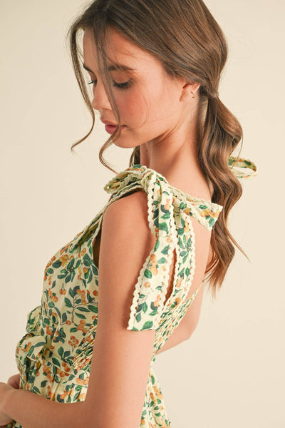 Tiered Mini Dress: Yellow