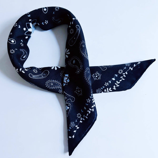 Textured Style Square Scarf – Versatile Accent for Hair, Neck & Handbags: Midnight Garden