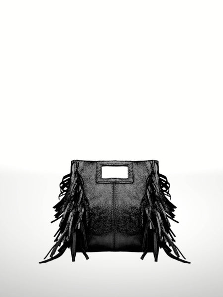 Venas ²¹ suede leather handbag: Dark taupe