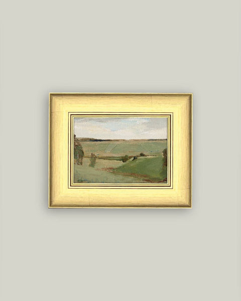 Studies by a River Framed Antique Art: 11x9