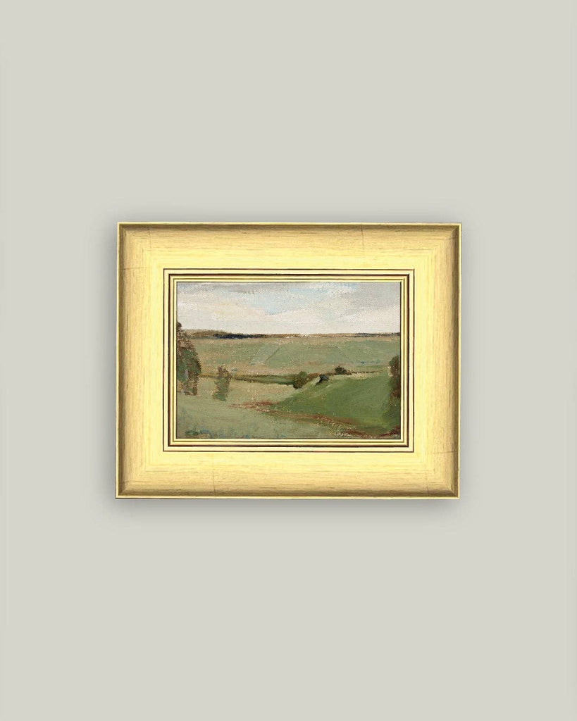 Studies by a River Framed Antique Art: 17x13