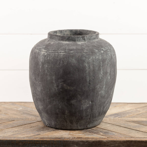 14" Charcoal Terracotta Vase