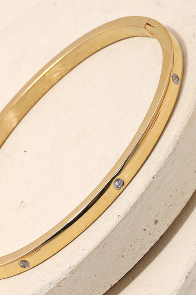 Studded Bangle Bracelet - Gold