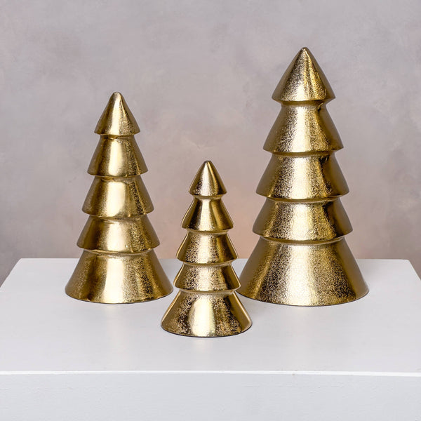 Gold Metal Holiday Tree Set