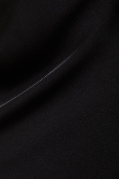 Bias Satin Midi Skirt: Black