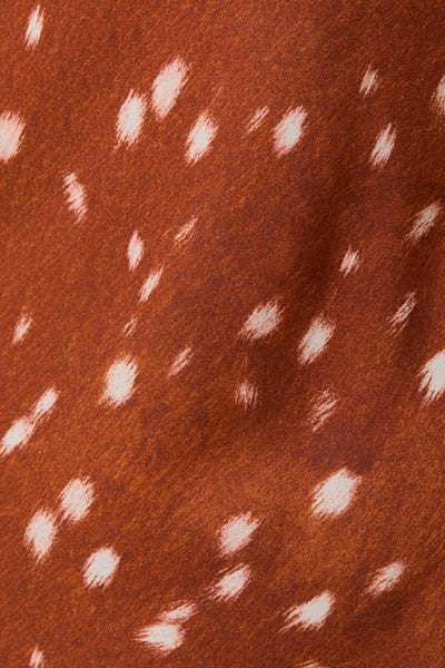 Cowl Neck Slip Midi Dress: Brown & White Animal Print