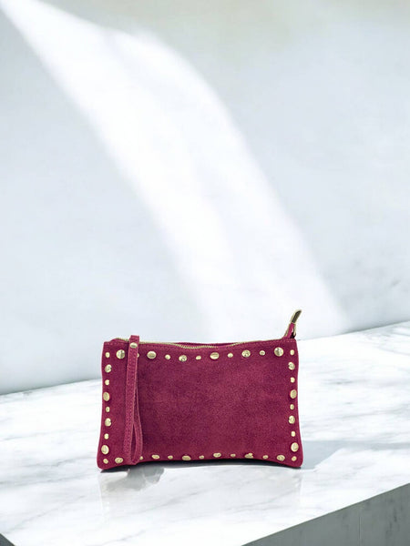 Uniles 250315 suede leather handbag: Leather