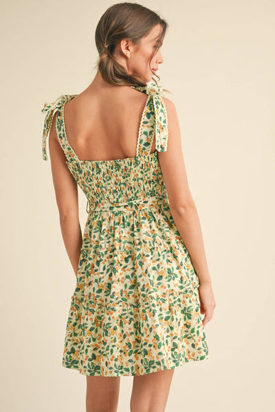 Tiered Mini Dress: Yellow