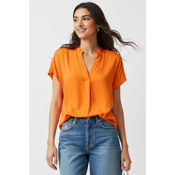 Drop Shoulder Regular Blouse: Khaki / L