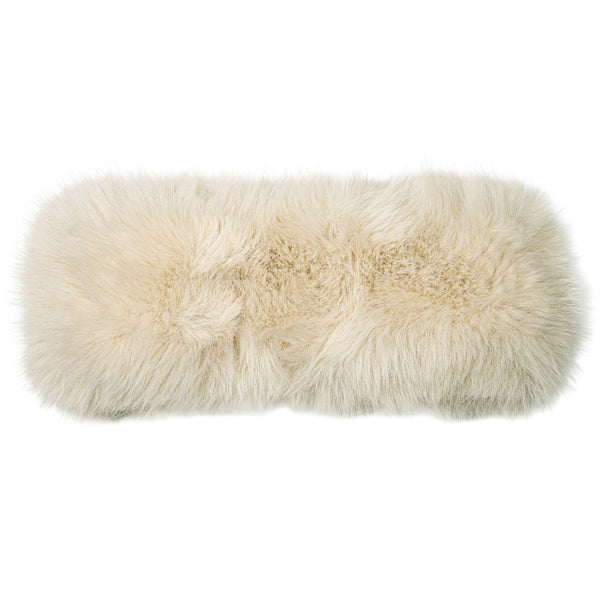 C.C Solid Color Long Faux Fur Headwrap: Black